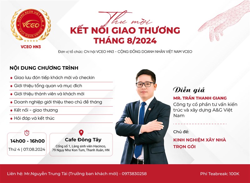 Họp kết nối nối giao thương tháng 8/2024 VCEO HN3