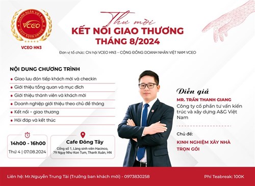 Họp kết nối nối giao thương tháng 8/2024 VCEO HN3