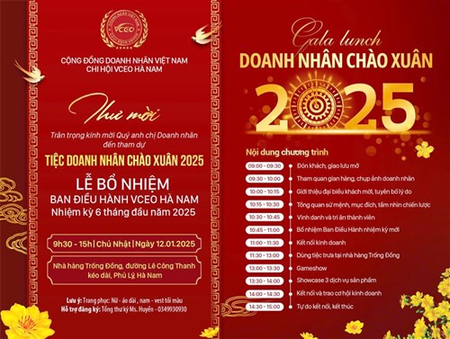 Chào Xuân 2025 Cùng Tiệc Doanh Nhân Đặc Biệt Tại Hà Nam